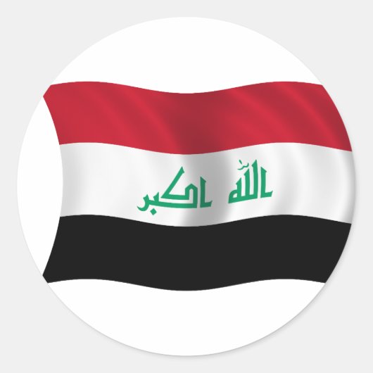 イラク国旗 ラウンドシール (正面)