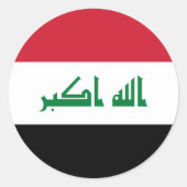 イラク国旗 ラウンドシール (正面)