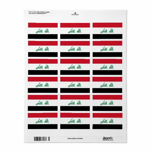 イラク国旗 ラベル (フルシート)