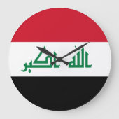 イラク国旗 ラージ壁時計 (正面)