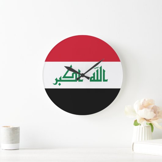 イラク国旗 ラージ壁時計 (ホーム)