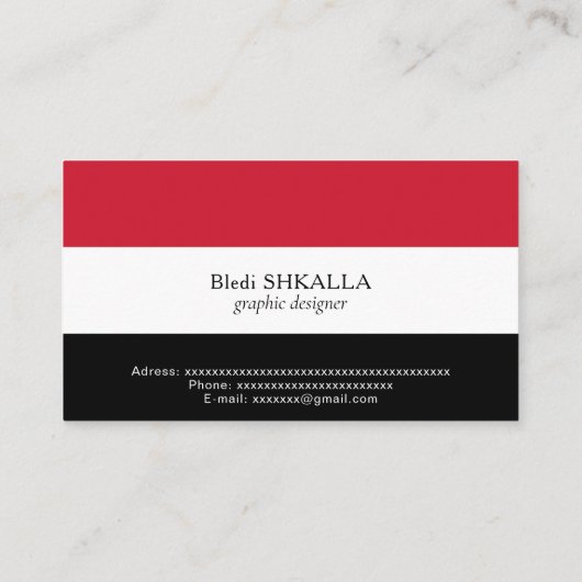 イラク国旗 名刺 (裏面)