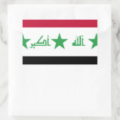 イラク国旗 長方形シール (バッグ)