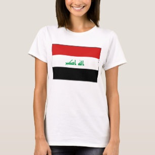 イラク国旗x地図Tシャツ Tシャツ