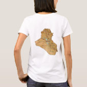 イラク国旗x地図Tシャツ Tシャツ (裏面)