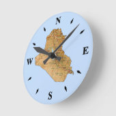 イラク地図時計 ラウンド壁時計 (傾斜)