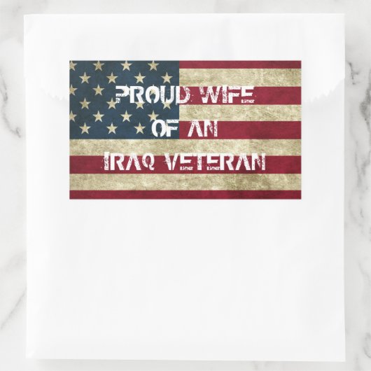 イラク誇りを持った退役軍人シールの妻 長方形シール (バッグ)