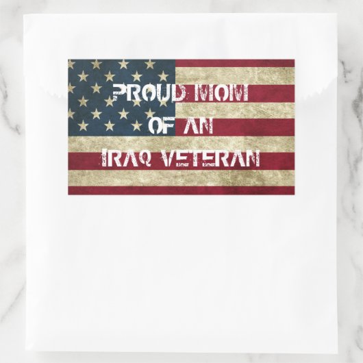 イラク誇りを持った退役軍人シールの母 長方形シール (バッグ)