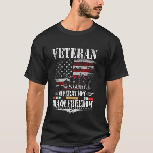 イラク退役軍人Tシャツ イラク戦争 Operation Iraqi Free Tシャツ (正面)