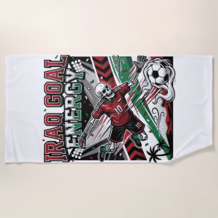 イラク ゴール エナジー スケルトン ストライカー ネイションズ カジュアル サッカーTシャツ ビーチタオル