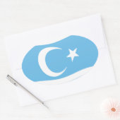 イラク・トルクメン国旗のステッカー 楕円形シール (封筒)