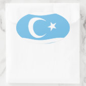 イラク・トルクメン国旗のステッカー 楕円形シール (バッグ)