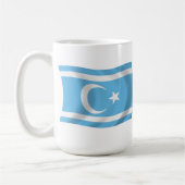 イラク・トルクメン国旗のマグカップ コーヒーマグカップ (左)