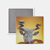 イラク、紀元前2000年からブルの頭 マグネット (正面/裏面)