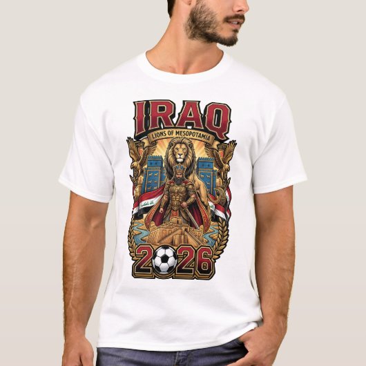 イラク 2026 ファンTシャツ Tシャツ (正面)