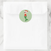 イラシマクリスマス マーメイド グリーン ラウンドシール (バッグ)