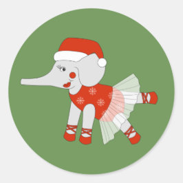 イラシマ バレリーナ クリスマス エレファント ラウンドシール