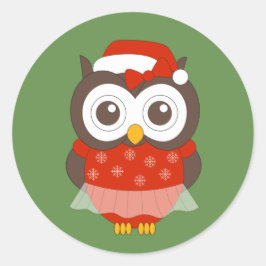 イラシマ バレリーナ クリスマス フクロウ ラウンドシール