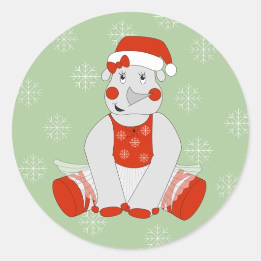 イラシマ バレリーナ サイクリスマス スノーフレーク ラウンドシール (正面)
