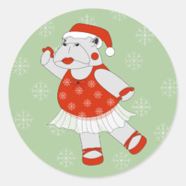 イラシマ バレリーナ ヒッポ クリスマス スノーフレーク ラウンドシール