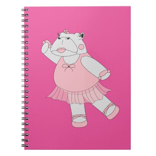 イラシマ バレリーナ ヒッポ ピンク ノートブック (正面)