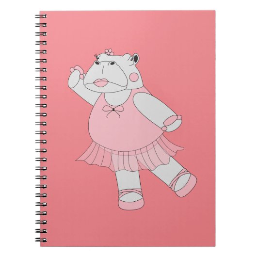 イラシマ バレリーナ ヒッポ ピーチ ノートブック (正面)