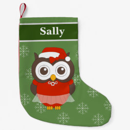 イラシマ バレリーナ フクロウ クリスマス スノーフレーク グリーン スモールクリスマスストッキング
