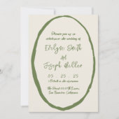 イラストと手書きが一つになったオシャレな結婚式 招待状 (正面)