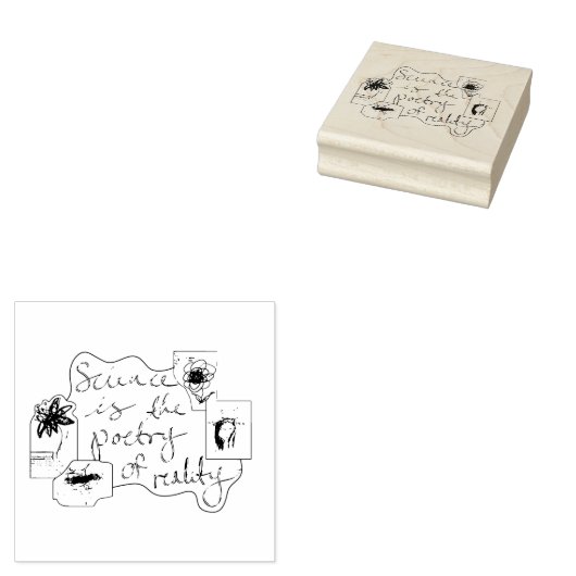 イラストと詩の引用文としての科学 ラバースタンプ (押印)