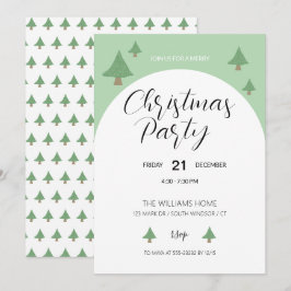 イラストのツリーのクリスマスパーティー 招待状