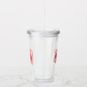 イラストのピンクと白のアマリリス アクリルタンブラー (右)