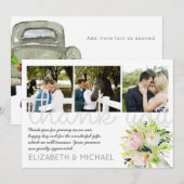 イラストの感謝を伝える結婚式 フォト コラージュ カード (正面/裏面)