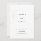 イラストの花がシンプルでクラシックなお知らせを保存する 招待状 (正面)