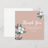 イラストの花が描かれたシンプルな感謝カード 招待状 (正面/裏面)