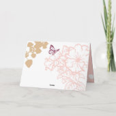 イラストの花と蝶のウェディング サンクス サンキューカード (裏面)