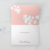 イラストの花と蝶の結婚式のお礼 サンキューカード (内部)