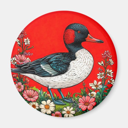 イラストの鮮やかなアヒル マグネット (正面)