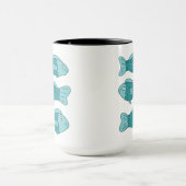 イラストの3匹の魚 マグカップ (中央)