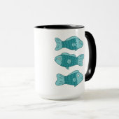 イラストの3匹の魚 マグカップ (正面右)