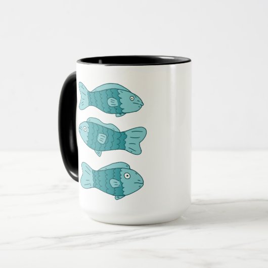 イラストの3匹の魚 マグカップ (正面左)