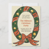 イラストオーバルカートゥーンワレアのホリデーパーティー 招待状 (正面)