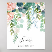 イラストカラフルトロピカルフラワーフェイバーズサイン ポスター (正面)