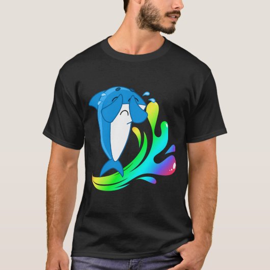 イラストクジラステッカー Tシャツ (正面)