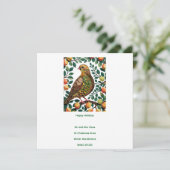 イラストスタンシル-スタイルの梨の木のヤマドリ 招待状 (スタンド正面)