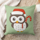 イラストマ Mr.フクロウ クリスマス ライトグリーン クッション (ブランケット)