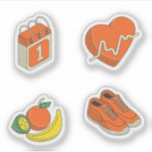 イラストレイカラフルナースクラップブック作りオレンジ シール (正面)