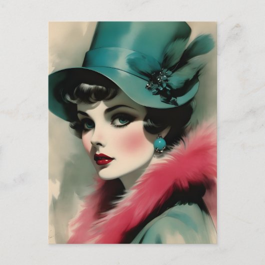 イラストレティのヴィンテージファッションには何か問題がある ポストカード (正面)