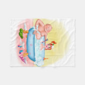 イラストレーションおもしろい愛好家 フリースブランケット (正面(横))