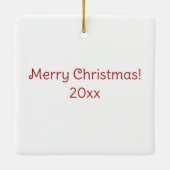 イラストレーションお洒落サンタクロースとギフト セラミックオーナメント (裏面)