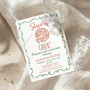 イラストレーションお洒落スライスの愛ブライダルシャワー 招待状